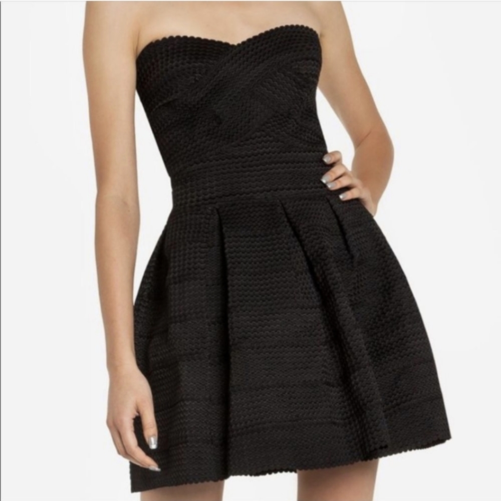 Express Mini Dress Strapless Bandage Fit & Flare Dark Coquette Balletcore Y2K S